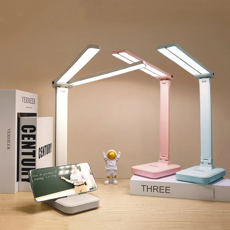 Axya LED Desk Lamp: Rechargeable, Dimmable, Touch Control, Foldable, Eye Protection