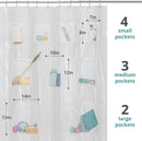 Axyaa 9-Pocket Bath Organizer & PEVA Shower Curtain Liner for Water-Resistant Storage