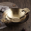 Axya Golden Double Ear Cauldron Small Hot Pot Stainless Steel Dry Pot