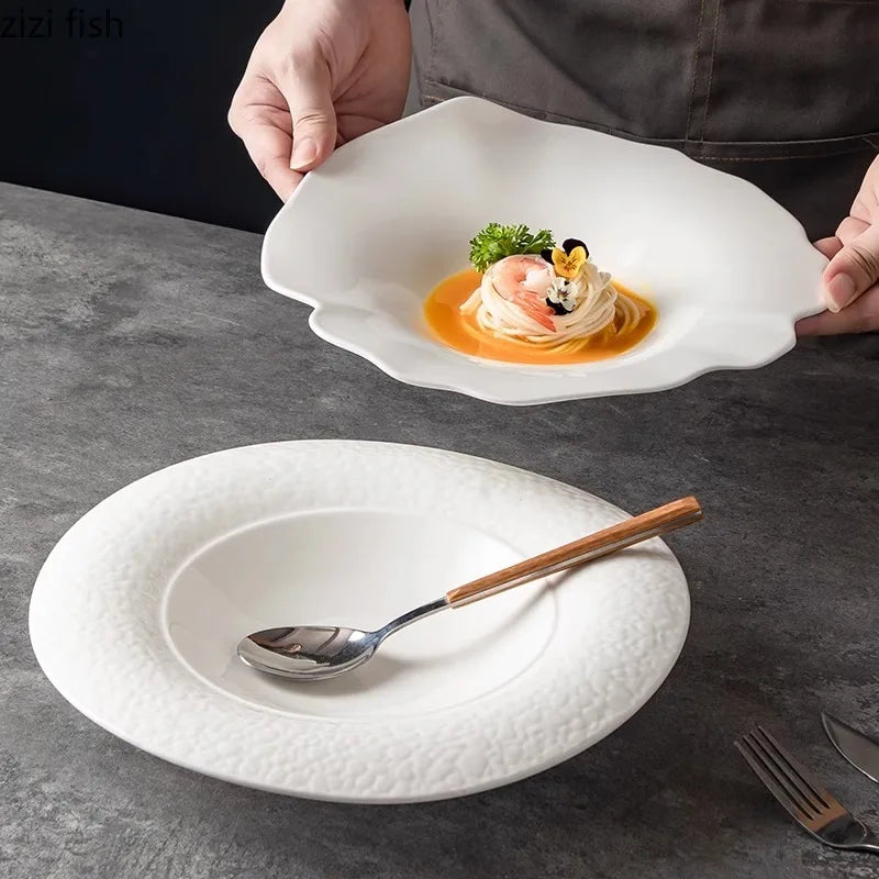 Axya Ceramic Deep Soup & Salad Plate Set for Restaurants & Desserts