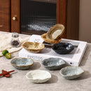 Axyaa Coarse Pottery Shell Plates Set of 4 - Japanese Ceramic Tableware