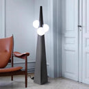 Axyaa Modern Black Metal Floor Lamp with White Glass Ball LED Table Lamps