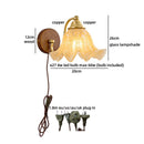 Axyaa LED Glass Wall Light Gold Antique Brass Modern Bedroom Bedside Lamp