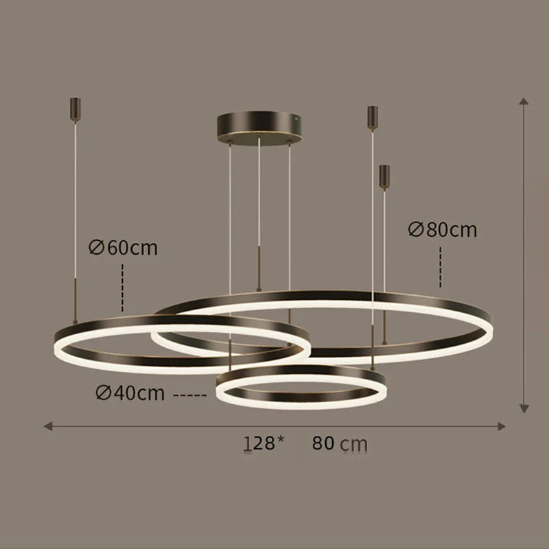 Axyaa Nordic Rings Pendant Light Fixture for Dining and Living Room Decor