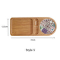 Axyaa Solid Wood Tea Tray with Heat Insulation for Dining and Serving
