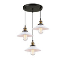 Axyaa 3-Head Industrial Pendant Chandelier for Kitchen, Bedroom, Home - Black/White
