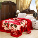 Axyaa Vintage Floral Fleece Throw Blanket for Couch & Bed, All-Season Warmth
