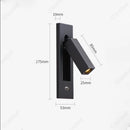Axyaa LED Rotatable Wall Lamp USB Charging for Bedroom Reading Living Room