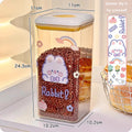 Axyaa Kawaii Food Storage Containers with Lids - Cute Plastic Kitchen Organiser Jars