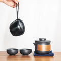 Axyaa Porcelain Tea Set: Tea Pot, Cup Set, Portable One Pot, Four Cups; Creative Gift