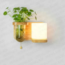 Axyaa Green Plant Wall Lamp with Pull Switch - Indoor Wood Sconces