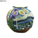 Axyaa Starry Night Vase: Creative Artwork Plant Pot for Aesthetic Room Decor