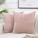 Axyaa Boho Patchwork Corduroy Striped Throw Pillow Covers for Home Decor