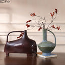 Axyaa Abstract Ceramic Vase Pots Flower Arrangement Creative Floral Room Decor