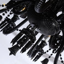 Axyaa Black Crystal Chandelier: Luxurious Lighting for Villa, Hotel, Living Room, Dining Room