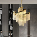 Axyaa Modern Luxury Chandelier for Living Room Ceiling, Gold Chrome Light Fixture