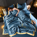 Axyaa Ice Silk Quilted Bedspread - Simple European Style, Cool Summer Quilt