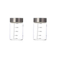 Axyaa Glass Storage Cups - Portable Seal, Thick High Borosilicate, Scale, Sealed Jar