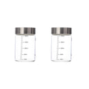 Axyaa Glass Storage Cups - Portable Seal, Thick High Borosilicate, Scale, Sealed Jar