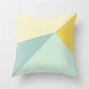 Nordic Pink Yellow Geometry Cushion Cover Abstract Art Pillowcase - Axyaa