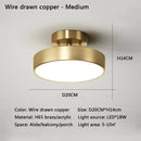 Axyaa Modern LED Copper Ceiling Light for Bedroom Living Room, Nordic Style Gold-Black Fixture