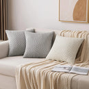 Axyaa Striped Corduroy Throw Pillow Cover - 16x16Inch Square Cushion Case