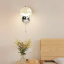 Axyaa Mushroom Wall Lamp | Cream Style LED Lighting Fixture | Nordic Design with Pull Switch