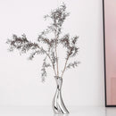 Axyaa Electroplated Silver Ceramic Vase, Streamline Shape for Dried Flowers