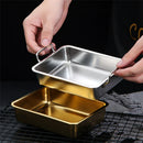 Axyaa Stainless Steel Snacks Plate with Handle, Korean Style Food Storage Trays