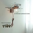 Axyaa Rotatable Vintage LED Wall Sconce Walnut Wood Loft Bedroom Light