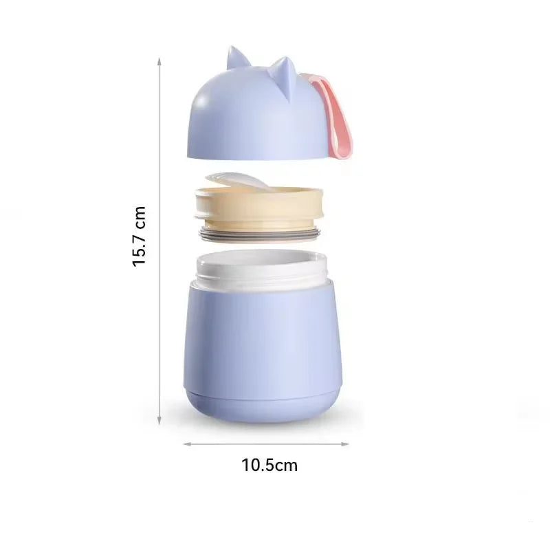 Axyaa Cat Ear Soup Cup with Spoon - Leak-proof & Portable Breakfast Cup