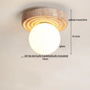 Axyaa Yellow Travertine Stone LED Ceiling Light - Modern Wabi-sabi Decor