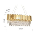 Axyaa Postmodern Crystal LED Chandelier in Silver/Gold Stainless Steel
