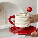 Axyaa High-grade European Style Espresso Coffee Cup Set with Colored Glaze Ceramic