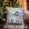 Axyaa Cozy Snowy Pillow Covers: Winter Scenes Pattern Cushion Cover for Sofa Bedroom Car