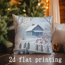 Axyaa Cozy Snowy Pillow Covers: Winter Scenes Pattern Cushion Cover for Sofa Bedroom Car
