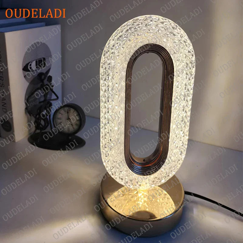 Axya Luxury Crystal Table Lamp - LED Bedroom Bedside Desk Romantic Night Light