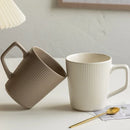 Axyaa Striped Ceramic Coffee Cup Vintage Style Mug with Handle, High Capacity