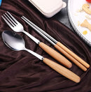 Axyaa Stainless Steel Tableware Set - Chopsticks, Fork, Spoon Triple Pack