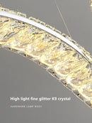 Axyaa Luxury Crystal Chandelier: High-End Dimmable Pendant Lamp