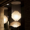Axyaa Mother of Pearl Chandelier: Unique Danish Design Shell Pendant Light for Living Room, Dining, Villa & Staircase