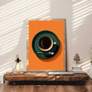 Axyaa Chic Espresso Canvas Prints Mid-century Bauhaus Kitchen Wall Art - Modern Home Decor