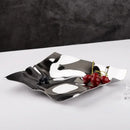 Axya Stainless Steel Wavy Fruit Plate Tray Home Decoration Ornament