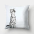 Cute Cat Print Cushion Cover for Sofa Decor by Axyaa