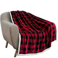 Axyaa Striped Print Double Layer Flannel Sofa Blanket for Warmth and Style