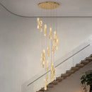 Axyaa Crystal Chandelier Stair Pendant Lamp Living Room Interior Lighting