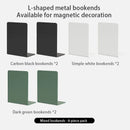 Axyaa White Metal Book Ends: Stylish Book Dividers for Shelves, Home Office