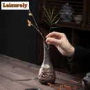 Axyaa Gilded Iron Glaze Ceramic Vase for Hydroponics and Tea Ceremony Ornaments