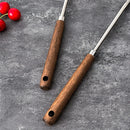 Axyaa Stainless Steel Wood Handle Turner Ladle Spatula Kitchen Utensils