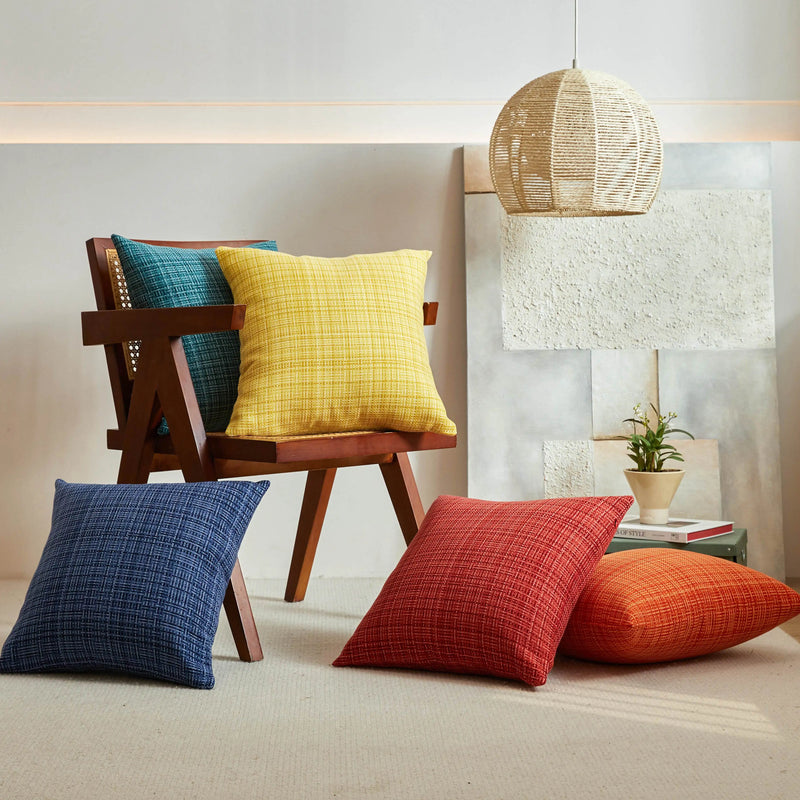 Waterproof Linen Cushion Covers 45x45 - Axyaa Throw Pillow for Sofa/Chair & Office, Sleeping/Home Décor